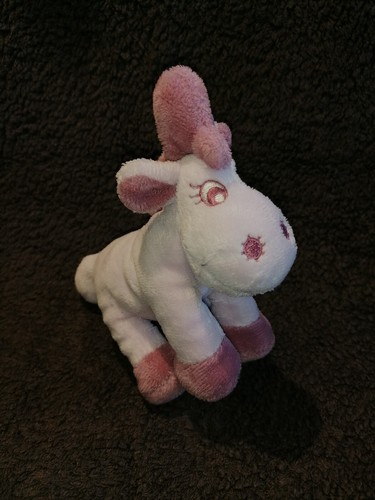 Doudou peluche ane - cheval, rose
