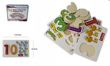Jeu L'Éducation Puzzle Bois Enfants Apprentissage Anglais Numéros Animaux 64978