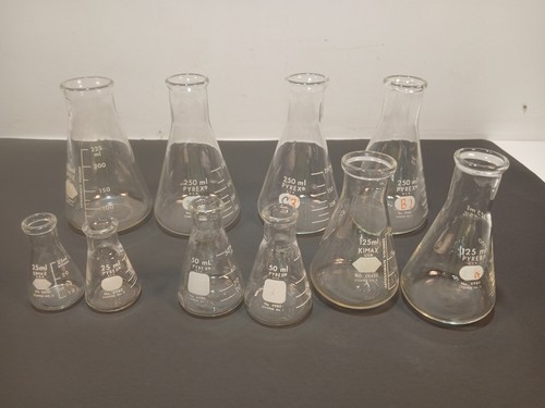 Lot glass erlenmeyer - lot, 10
