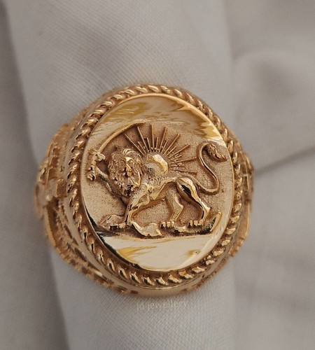 Lion sun ring - lion, faravahar