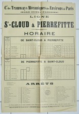 Affiche ancienne HORAIRES ET