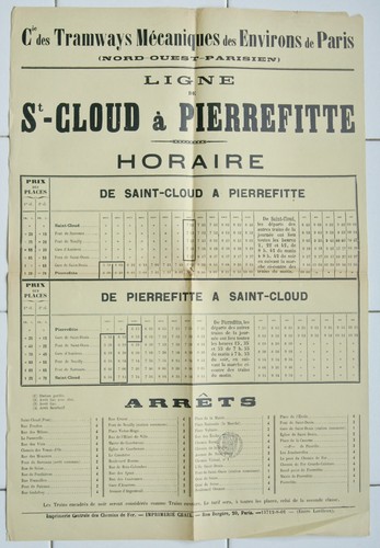 Affiche ancienne horaires - ancienne,