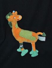 Peluche doudou girafe ANNA CLUB PLUSH orange vert bleu 27 cm TTBE