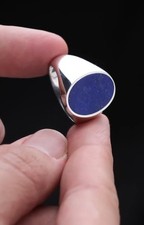 Chevalière en Argent Massif 925 Sertie Lapis Lazuli