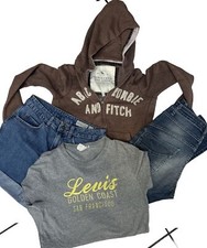 LOT DE MARQUE FILLE 14 ANS JEAN PLEASE TOP LEVIS VESTE ABERCROMBIE SHORT VERO