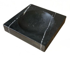 ANGELO MANGIAROTTI (1921-2012) - CENDRIER MARBRE NOIR - KNOLL ERA CIRCA 1960