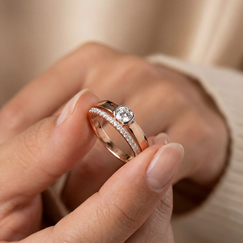 Bague plaqué rose - plaqué,