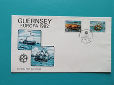 Guernesey Premier jour Enveloppe Oblitéré Europe 1982