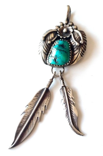 Pendentif turquoise et - pendentif,