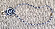 Collier perles bleues  avec coquillages