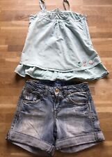 Short Jean Zara Kids  4/5 Ans Nuef Top Lisa Rose Taille 4 TBE