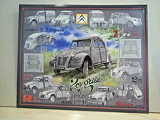 PLAQUE MÉTAL CITROËN 2 CV GRISE 1948-1990 signée E.M. Prat, artiste-peintre