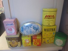 Lot de 8 boites métal cuisine kub alsa maizena suchard orléans