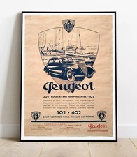Poster retro - Peugeot 302 - 402 (REPRODUCTION)