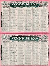 ANCIENNE PUBLICITE CALENDRIER 1923 TALONS WOOD MILNE SPECIAL ANTIQUE ADVERTISING