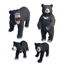 Lot de 4 figurines d'ours noir