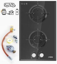 Phénix Domino-WGL Motorhome Cuisinière à Gaz Insert à Bois Verre 2 Flame