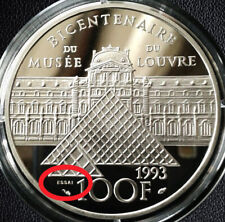 FRANCE Fr  LOUVRE 100 frs 1993 ARGENT BE PROOF PP ESSAI Infante Marie-Marguerite