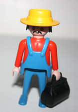 PLAYMOBIL 4032 4033 4034 4054 HOMME SALOPETTE BLEUE TRAIN WESTERN 3766 3958