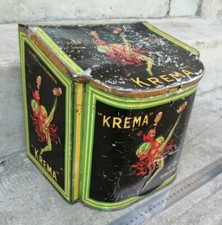 Ancienne boîte publicitaire tôle lithographiée bonbons KREMA Jean D YLEN
