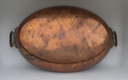 Plat ovale cuivre étamé - plat,