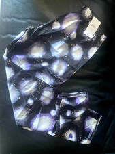 Pantalon satiné noir motif