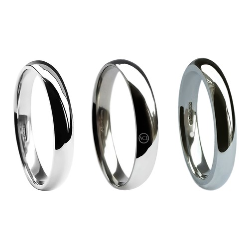 3mm 18ct blanc escarpin - or,
