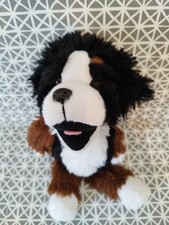 Peluche doudou chien blanc marron noir 25 cm Kinder