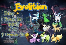 Légendes Pokémon ZA : Eevee Evoli et Evolitions SHINY BARON 6IV + 9 Capsules OR