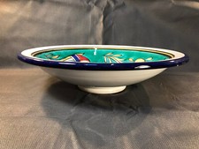 Ancien grand plat en terre vernissée de Tunisie Caravane Nabeul art du maghreb