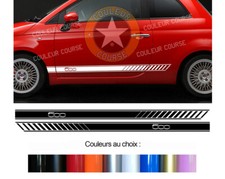 2 X BANDES BAS DE CAISSE POUR FIAT 500 DECO PORTIERE STICKER BD599-11*