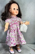 Robe A Smocks Poupée 40/45cm Françoise Celluloïd Bella Raynal Ancienne Vintage