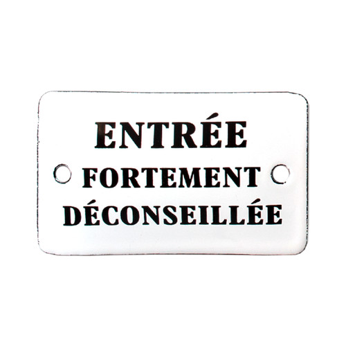 Plaque émaillée humoristique