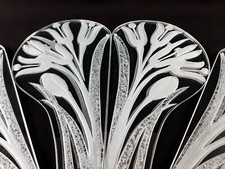 8 verres Art Nouveau  Déco sablés d'ornement vitrail sandblasted glass Très rare