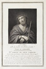 Jésus Nazareth Christ Christus Gravure En Cuivre Ludovico Carracci 1786