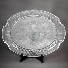 Plateau ovale verre/cristal