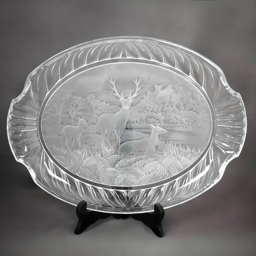 Plateau ovale verre cristal - plateau, verre/cristal