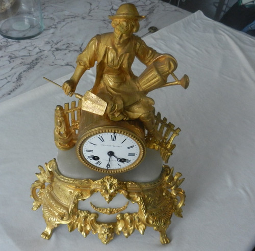 Ancienne pendule horloge - , en