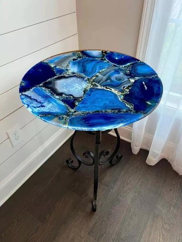 Blue agate stone - blue, coffee