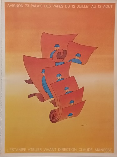 Reproduction affiche folon - reproduction,