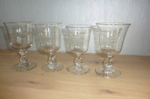 Verres tulipe épais gravés - verres,