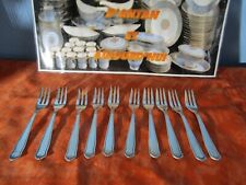 10 fourchettes a gâteau en métal argenté gulden