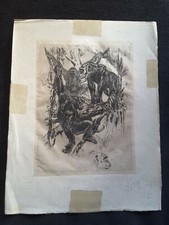 Odette Denis eau forte singes