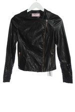 BLU DEISE Veste en cuir synthétique Dames Veste T EU 34 noir style décontracté