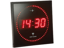 Horloge digitale murale radiopilotée avec 170 LED - Rouge - Lunartec