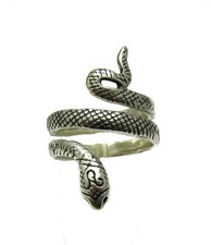 Bague en argent sterling véritable serpent massif poinçonné 925 fait a la main