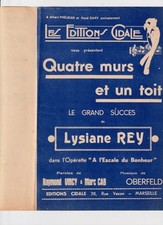 MARSEILLE OBERFELD REY OPÉRETTE PARTITION 4 MURS UN TOIT ESCALE BONHEUR CAB 1940