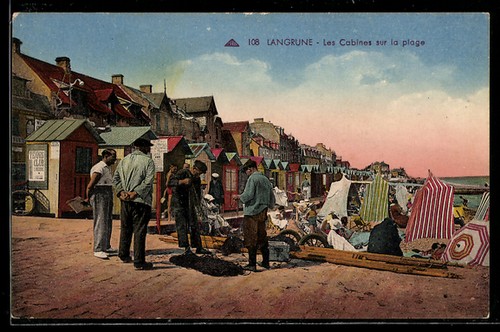 Cpa langrune les cabines sur - cabines,