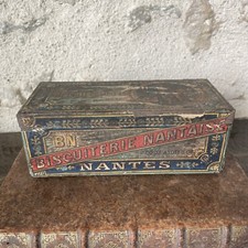 BISCUITERIE NANTAISE  petit Breton, boite ancienne en tole recouverte de papier