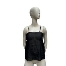 Chanel Vintage Black Sheer Silk Tank Top Size 36 / S